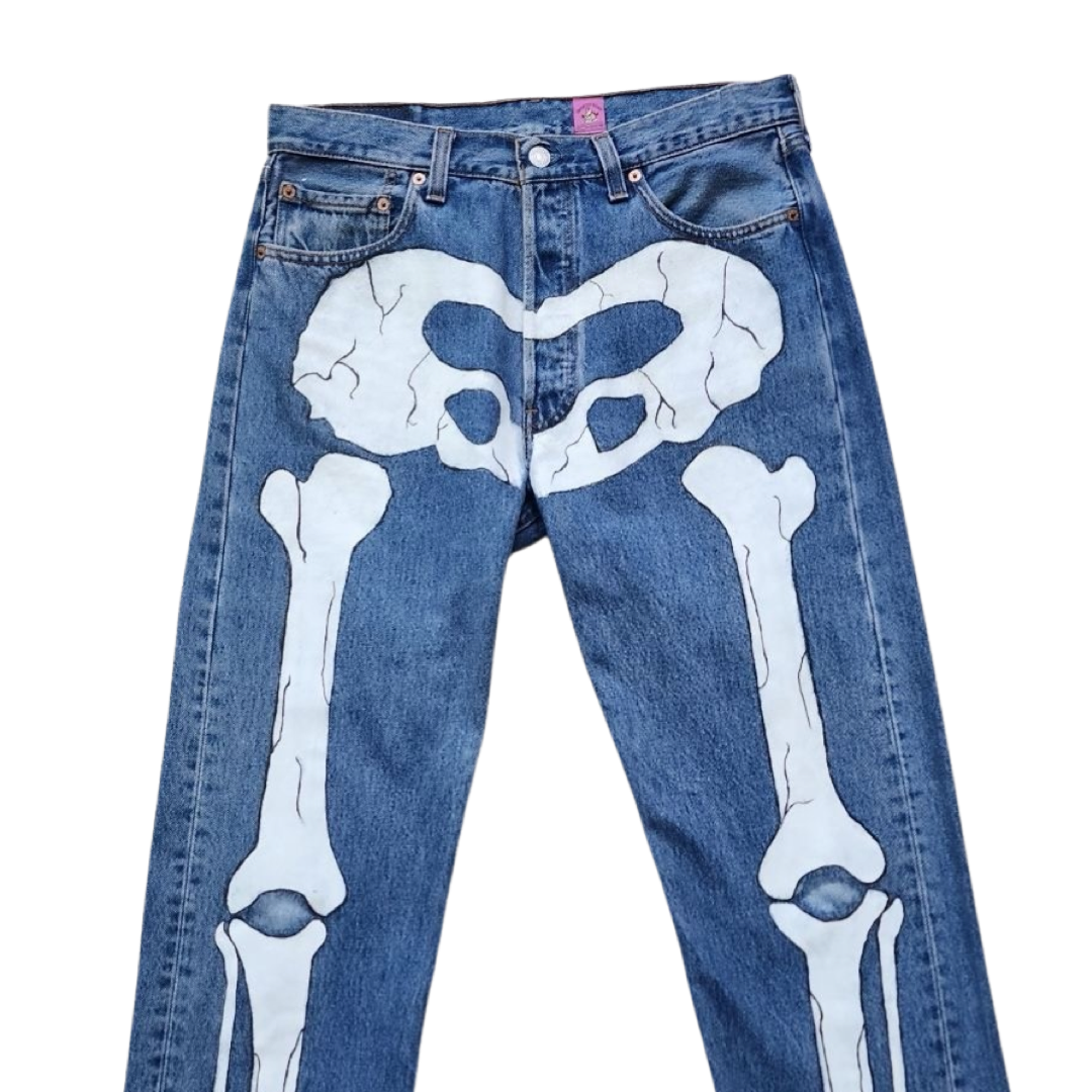 Hand painted “skeleton” Pants