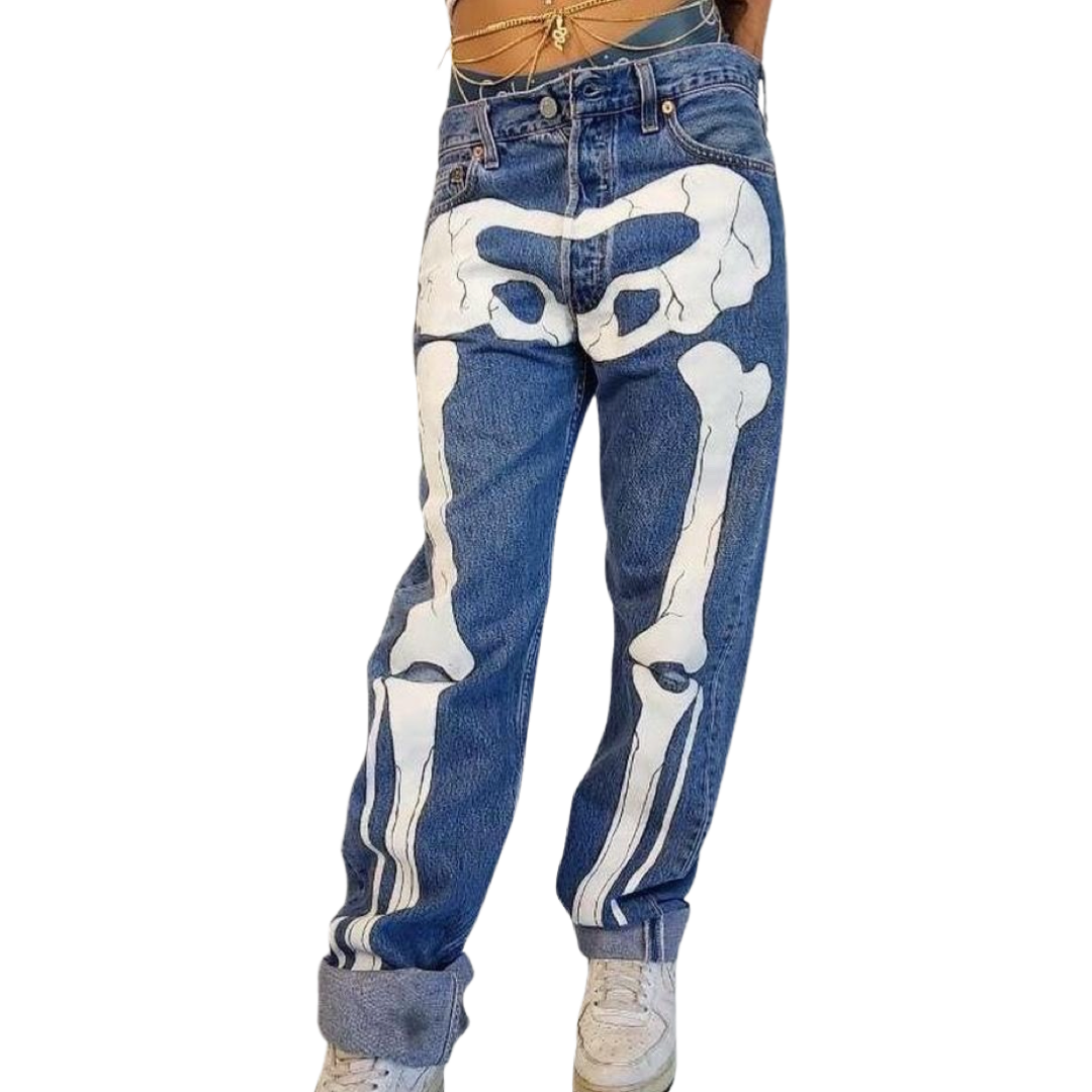 Hand painted “skeleton” Pants