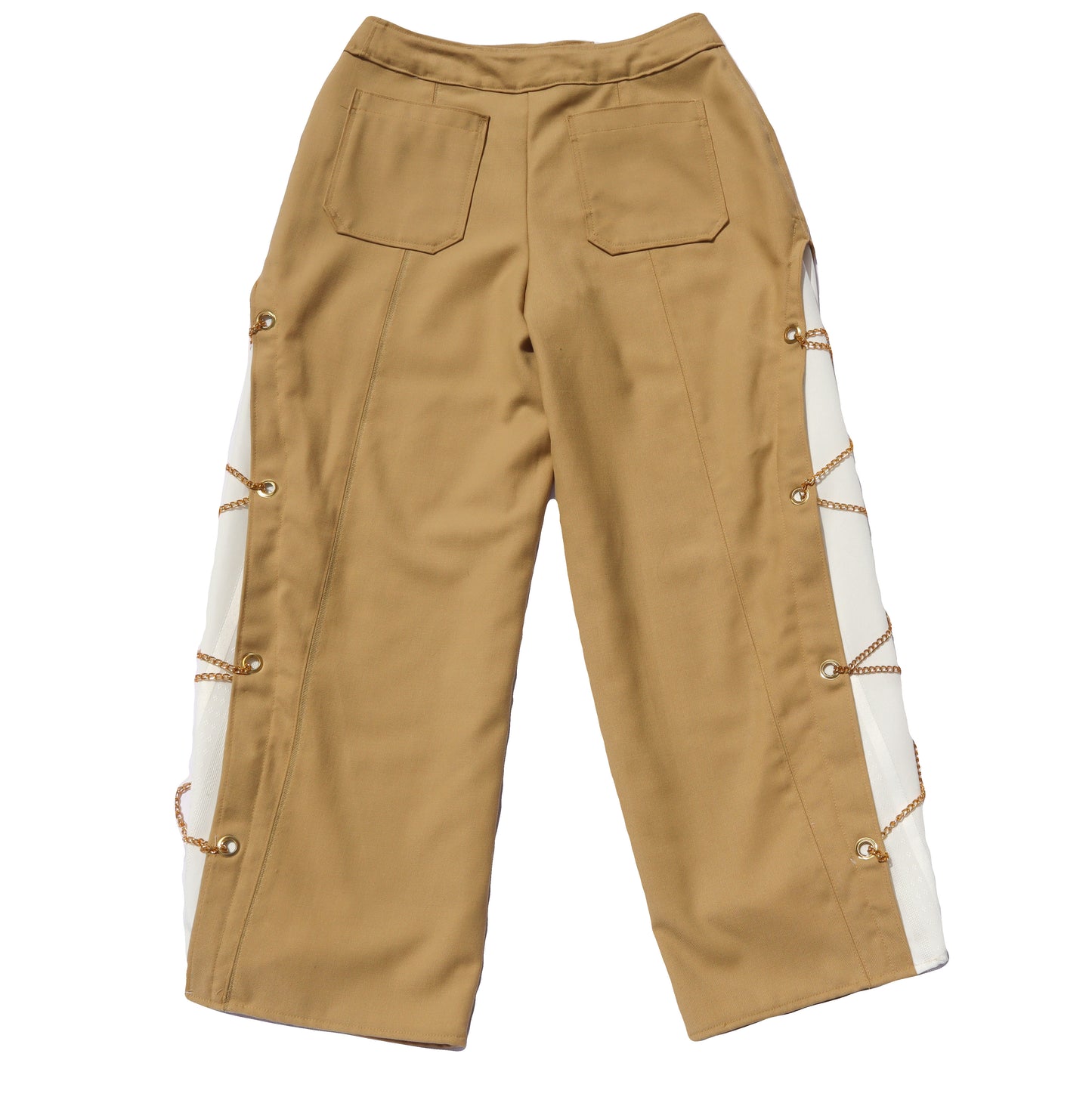 “Split chain” beige pants