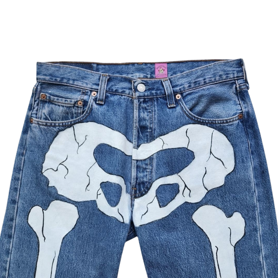 Hand painted “skeleton” Pants