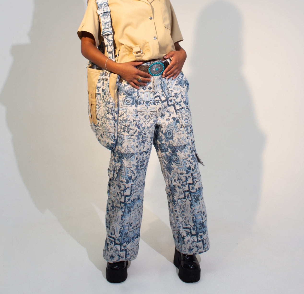 “Snowflake” Tapestry Cargo Pants Unisex