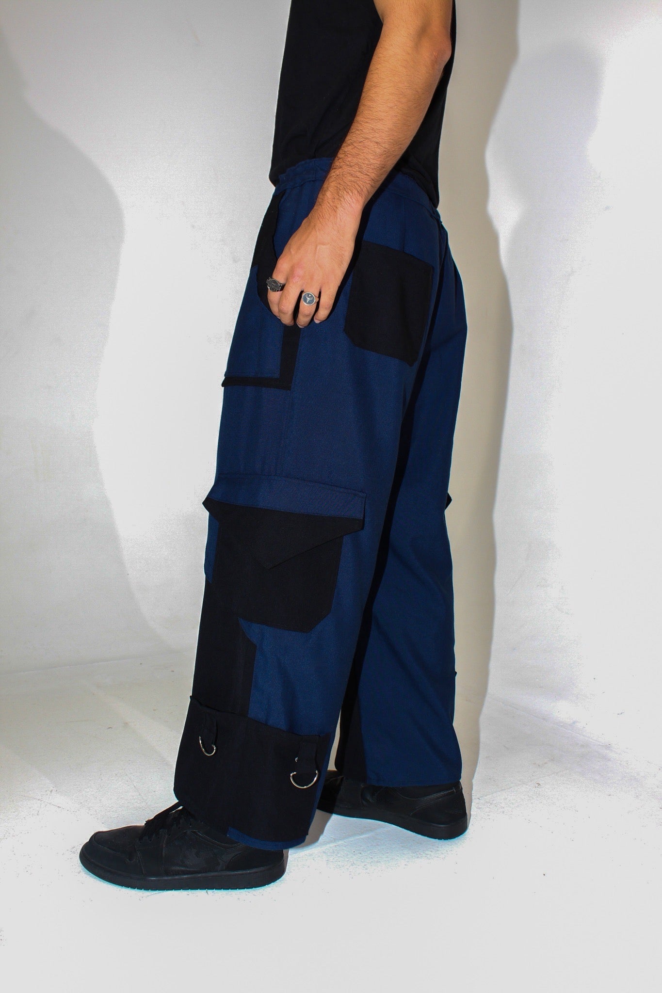 Black & Blue Cargo Pants- Unisex