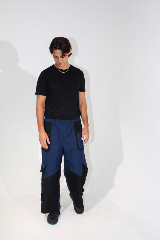 Black & Blue Cargo Pants- Unisex