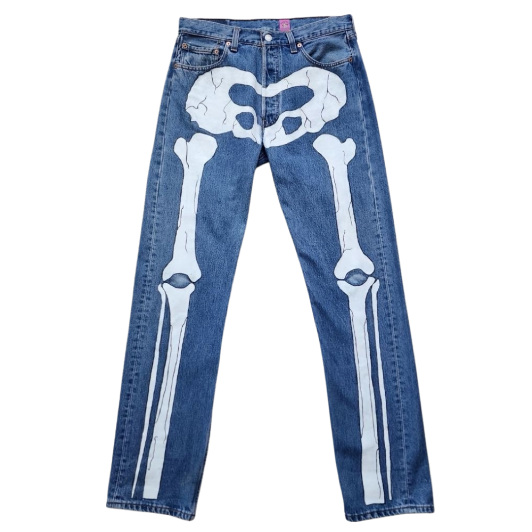 Hand painted “skeleton” Pants