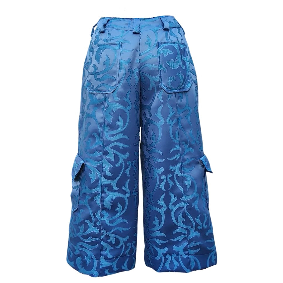 “Fine China” Damask Silk Cargo Pants