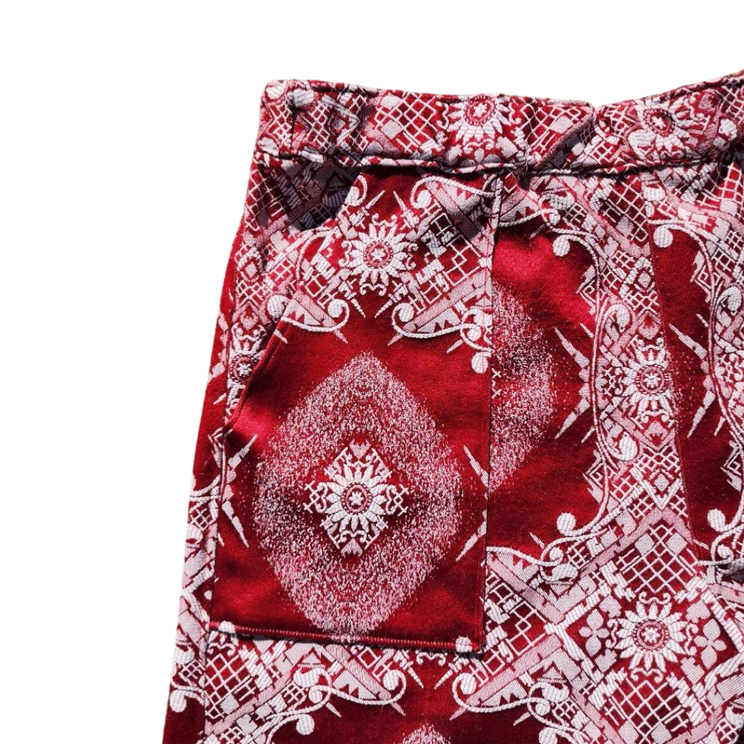 RED TAPESTRY SHORTS