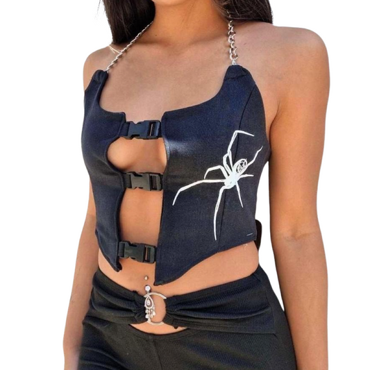 “Buckle Up” Denim Crop Top (1 OF 1)